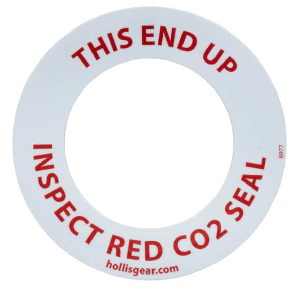 Decal, THIS END UP, INSPECT RED CO2 SEAL image